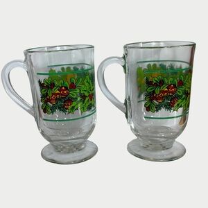Christmas Irish Coffee Footed Mugs Set of 2